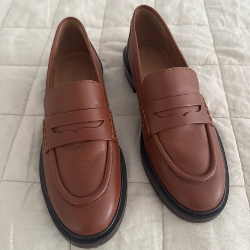 Madewell Brown Leather Penny Loafers